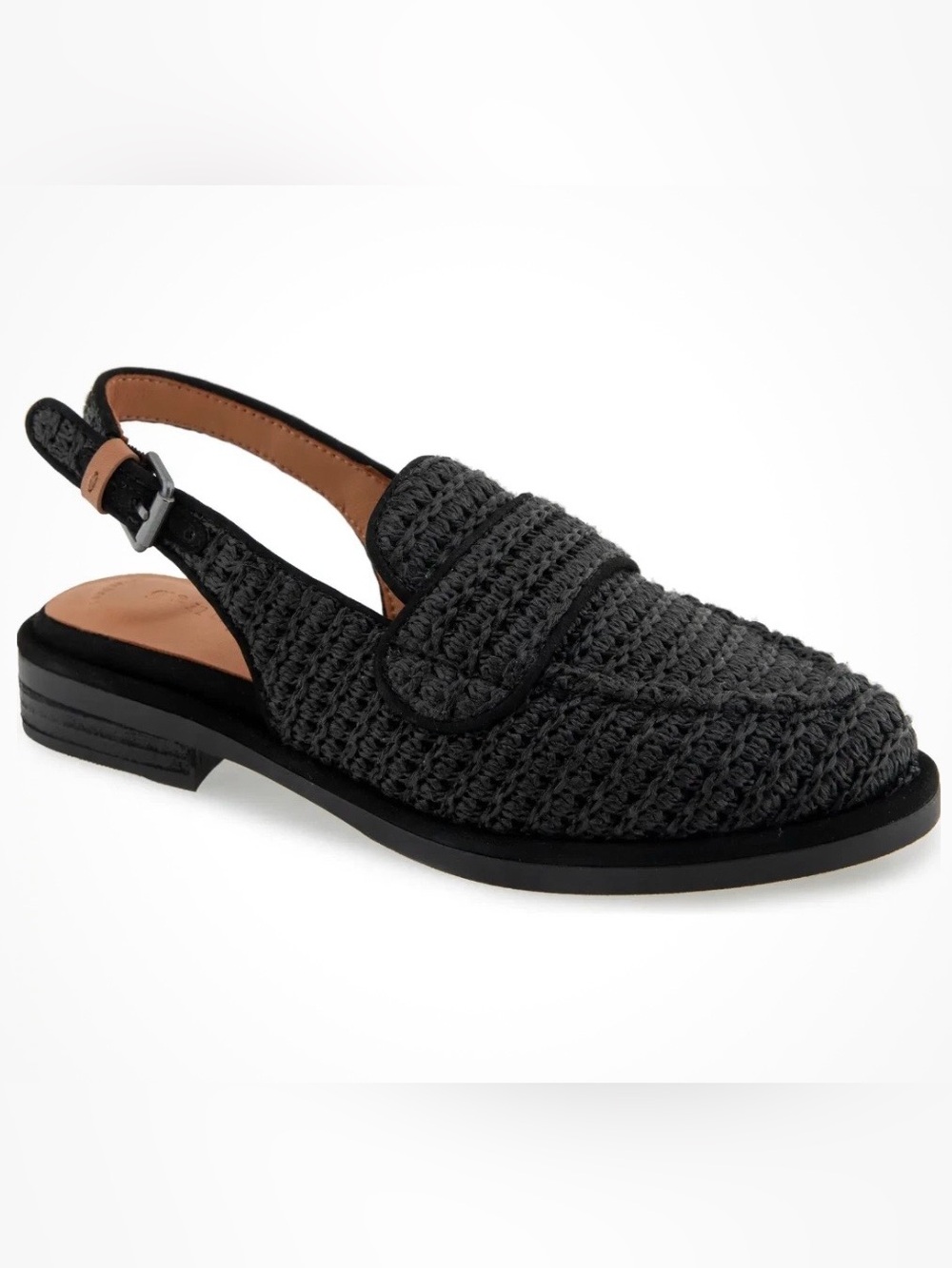Gentle Souls - Caleb Raffia Slingback in BLACK RAFFIA, Size: 10 by Kenneth Cole
